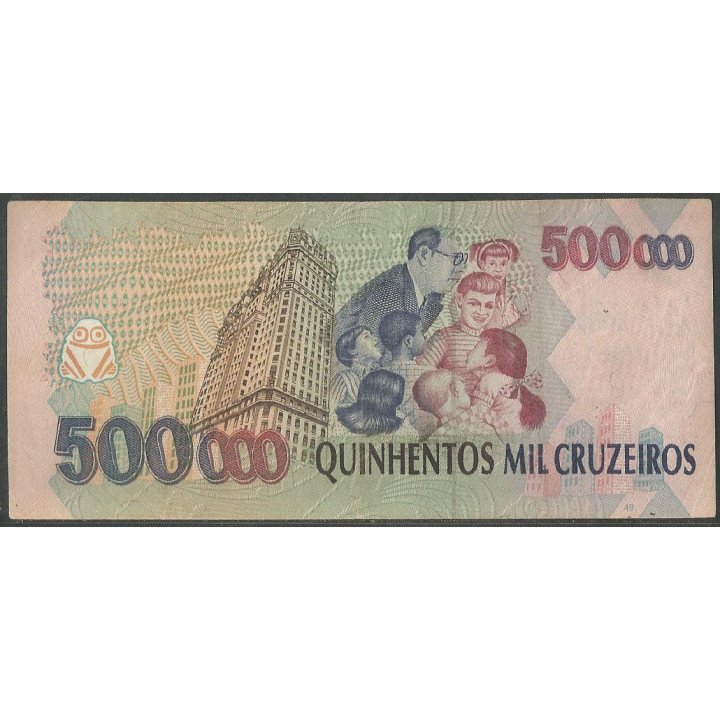Brasil 500.000 Cruzeiros ND1993 Firma 30 P236a reverso