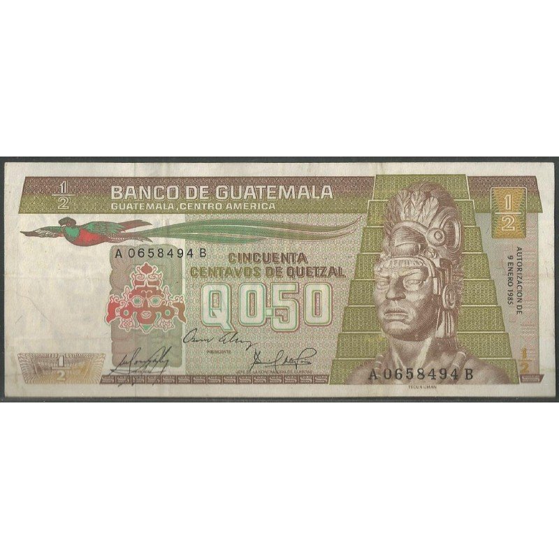 Guatemala, 50 Centavos 9 Ene 1985 P65