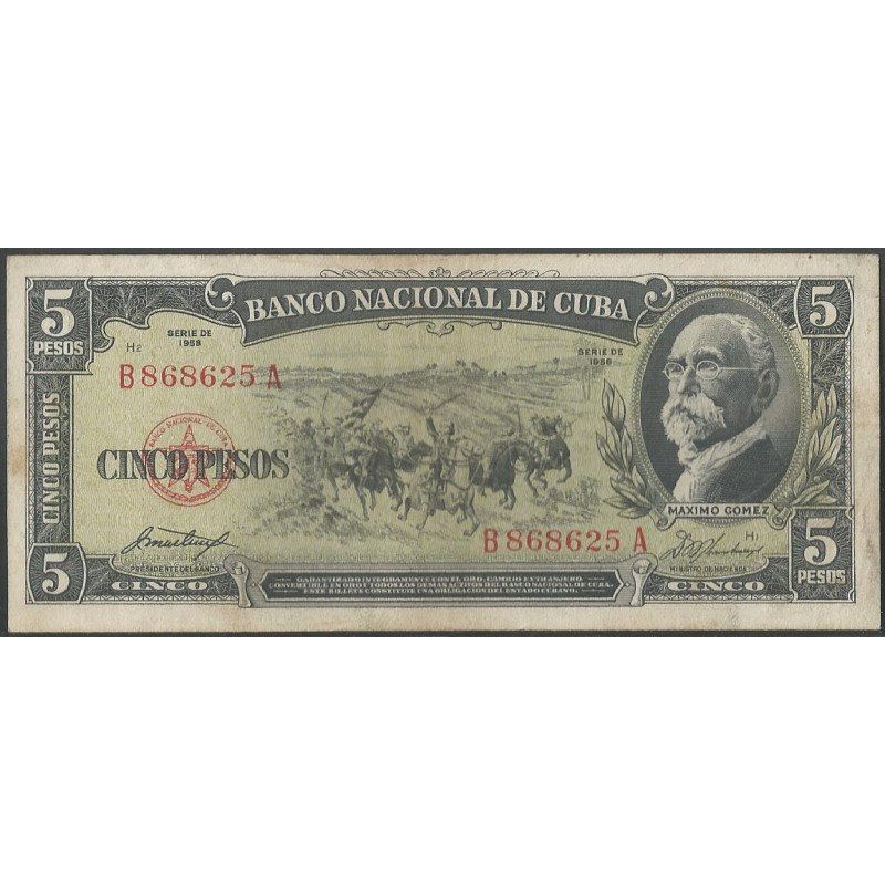 Cuba, 5 Pesos 1958 P91a