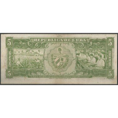 Cuba, 5 Pesos 1958 P91a