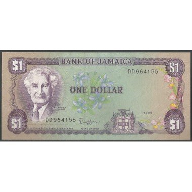 Jamaica, 1 Dollars 1 Jul 1989 P68Ac