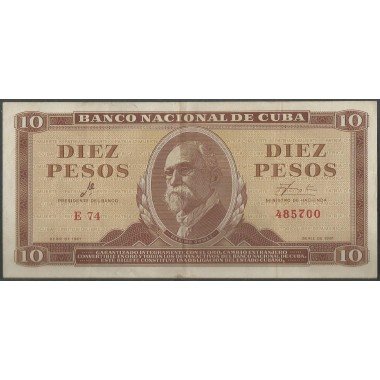 Cuba, 10 Pesos 1961 Firma el "Che"P96a