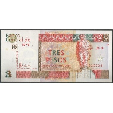 Cuba, 3 Pesos Convertibles 2007 PFX47