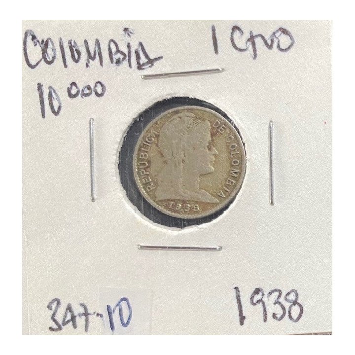 Colombia 1 Centavo 1920-1948 JER347 reverso