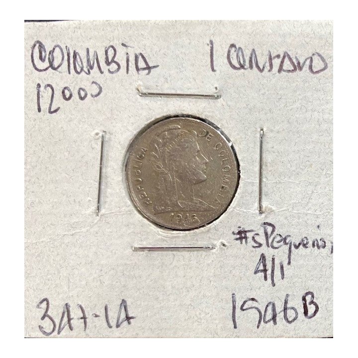 Colombia 1 Centavo 1920-1948 JER347 reverso