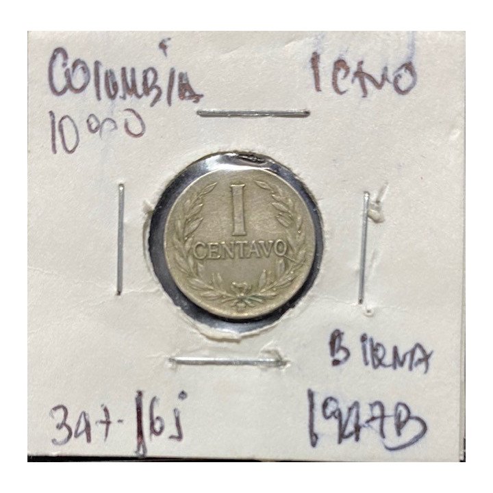 Colombia 1 Centavo 1920-1948 JER347 reverso