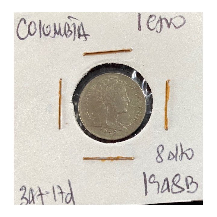 Colombia 1 Centavo 1920-1948 JER347 reverso