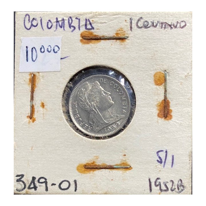 Colombia 1 Centavo 1952-1958 JER349