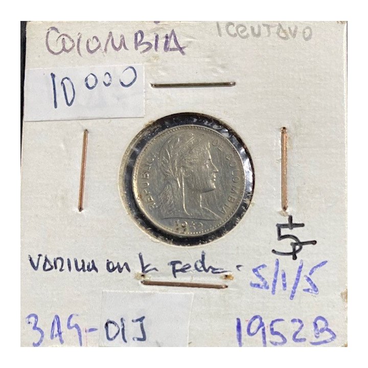 Colombia 1 Centavo 1952-1958 JER349 reverso