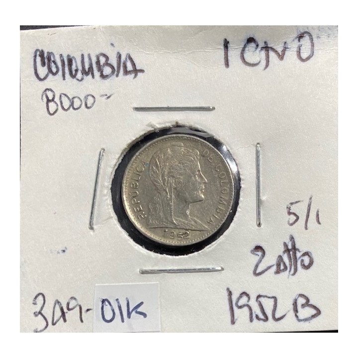 Colombia 1 Centavo 1952-1958 JER349 reverso