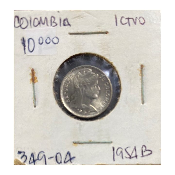 Colombia 1 Centavo 1952-1958 JER349 reverso