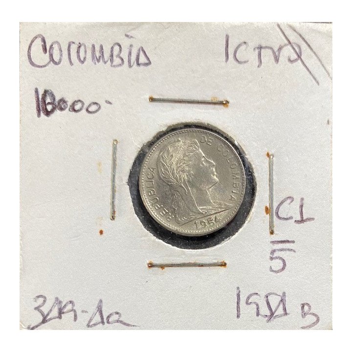 Colombia 1 Centavo 1952-1958 JER349 reverso