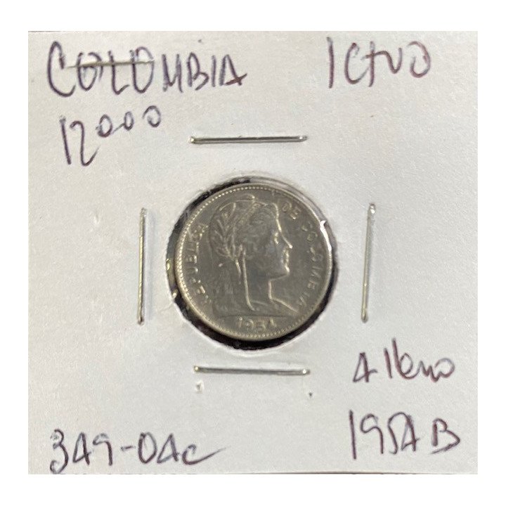 Colombia 1 Centavo 1952-1958 JER349 reverso