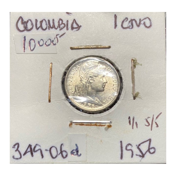 Colombia 1 Centavo 1952-1958 JER349 reverso