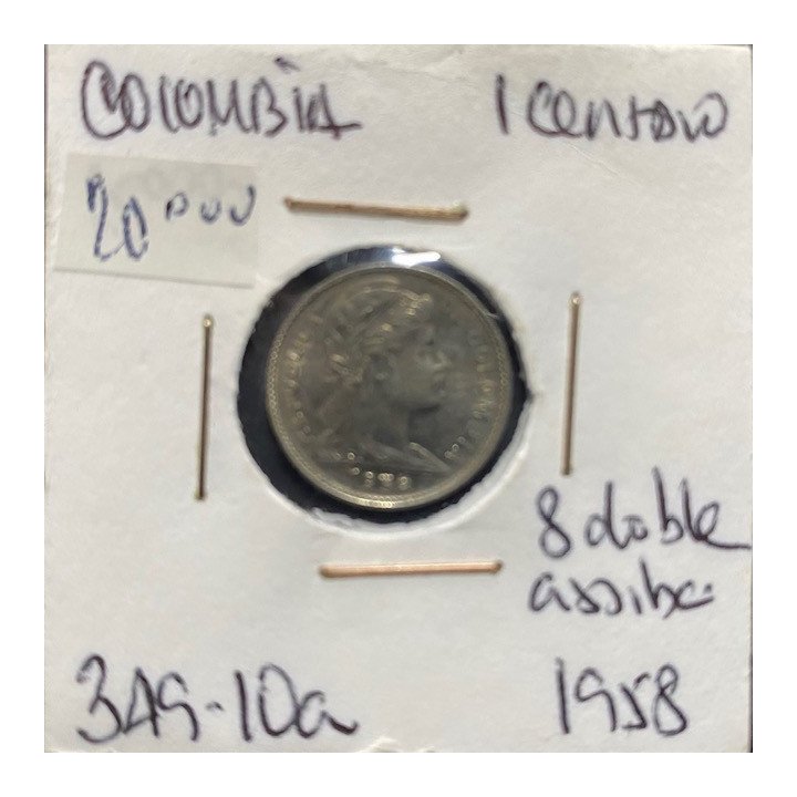 Colombia 1 Centavo 1952-1958 JER349 reverso