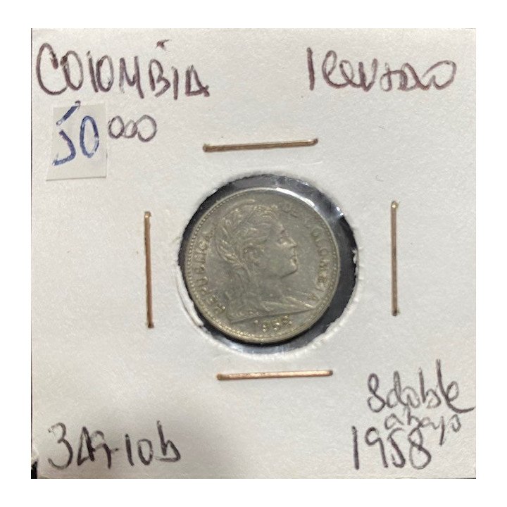 Colombia 1 Centavo 1952-1958 JER349 reverso