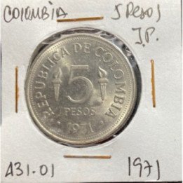 Colombia 5 Pesos 1971 VI Juegos Panamericanos JER431