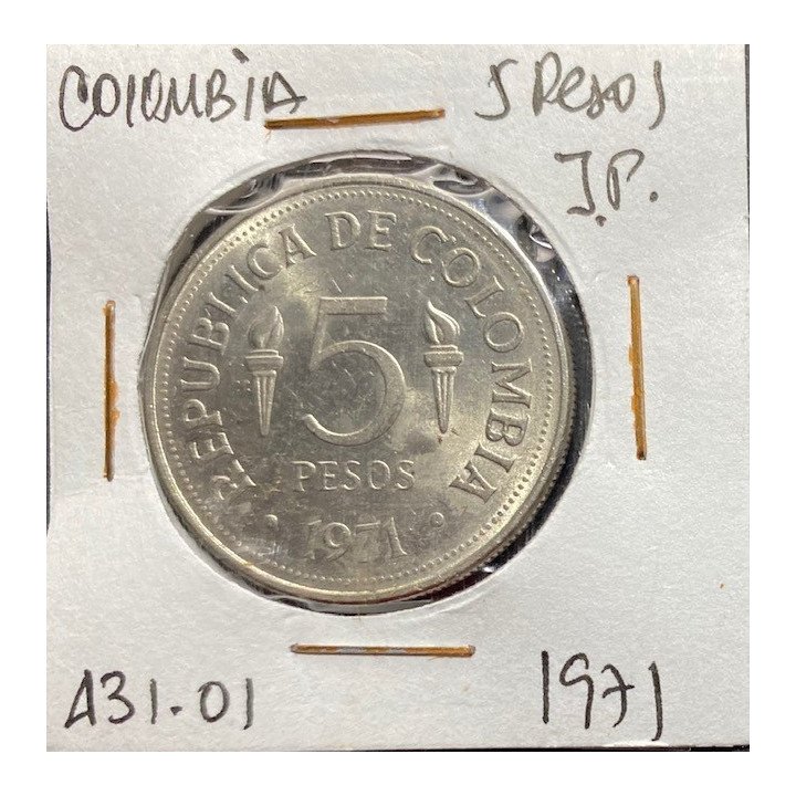 Colombia 5 Pesos 1971 VI Juegos Panamericanos JER431