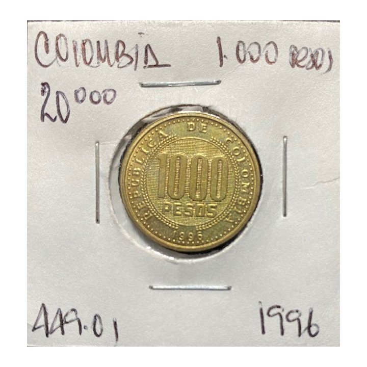 Colombia 1.000 Pesos 1996-8 JER449 reverso