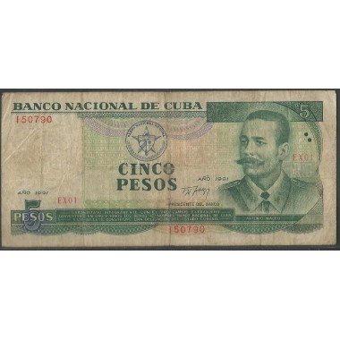 Cuba, 5 Pesos 1991 P108