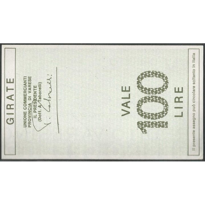 Italia - Credito Varesino 100 Lire 1 Oct 1976 reverso