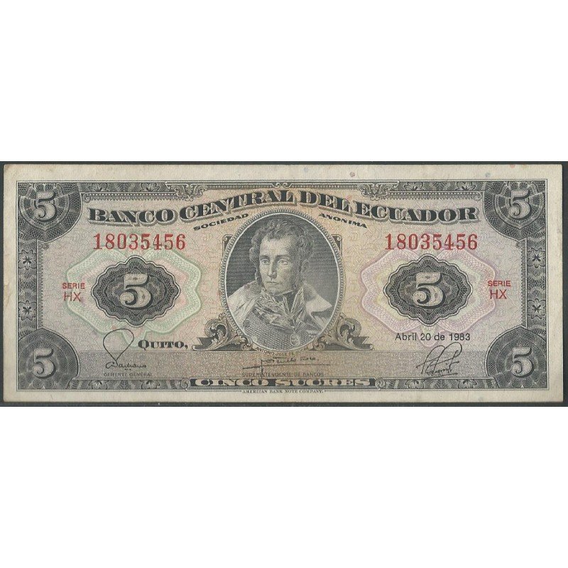 Ecuador, 5 Sucres 20 Abr 1983 HX P108b