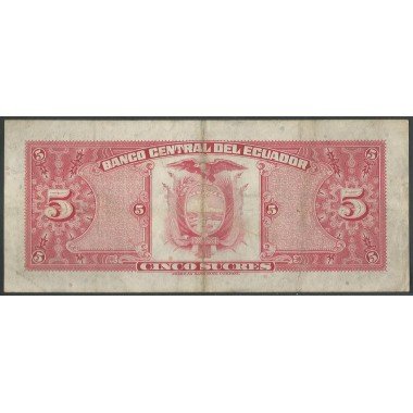 Ecuador, 5 Sucres 20 Abr 1983 HX Firma 2 P108b