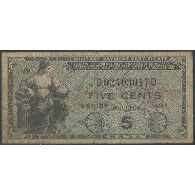 Estados Unidos - MPC, 5 Cents ND1951 PM22