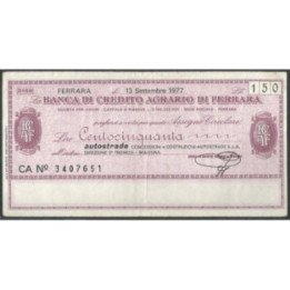 Italia - La Banca di Credito Agrario di Ferrara 150 Lire 13 Sep 1977