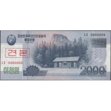 Korea del Norte, 2.000 Won 2008 Specimen P65s