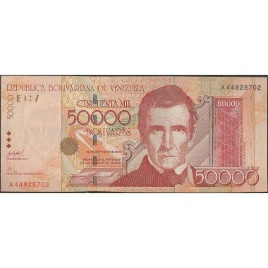 Venezuela, 50.000 Bolivares 29 Sep 2005 A 8 Dig P87a