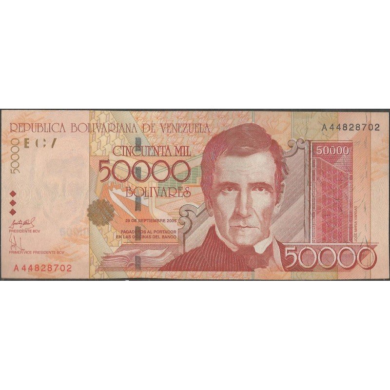 Venezuela, 50.000 Bolivares 29 Sep 2005 A 8 Dig P87a