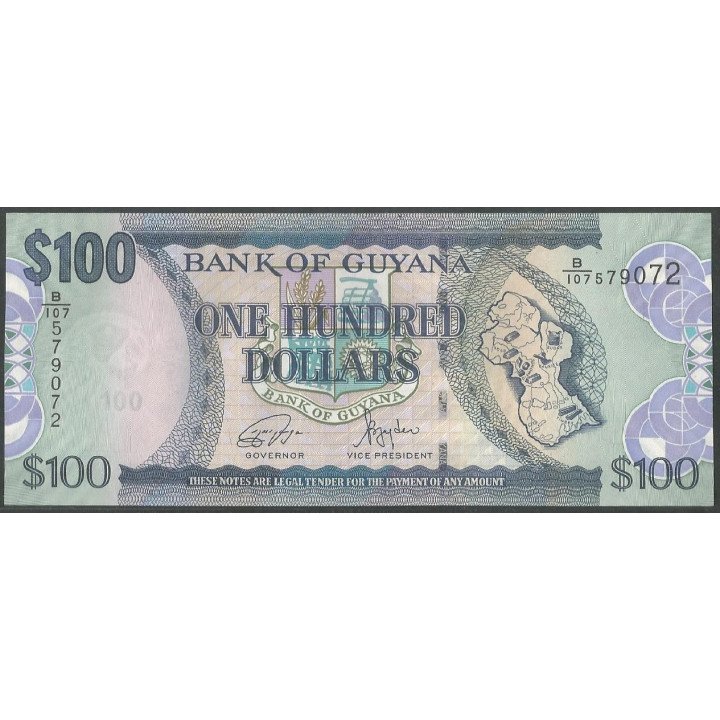 Guyana 100 Dollars ND2022 Firma 17 P36e