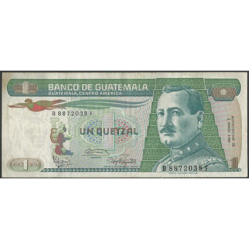 Guatemala, 1 Quetzal 3 Ene 1986 P66