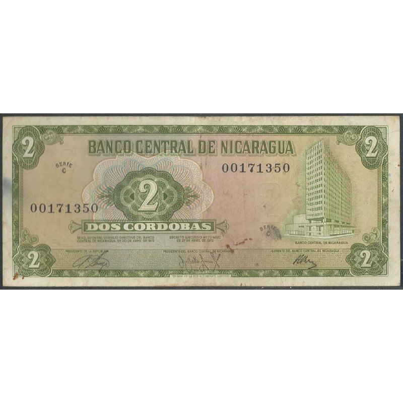 Nicaragua, 2 Cordobas D1972 C P121a