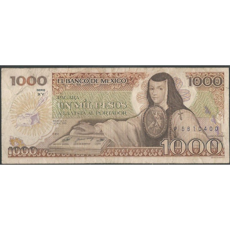 Mexico, 1.000 Pesos 19 Jul 1985 Serie XY P85