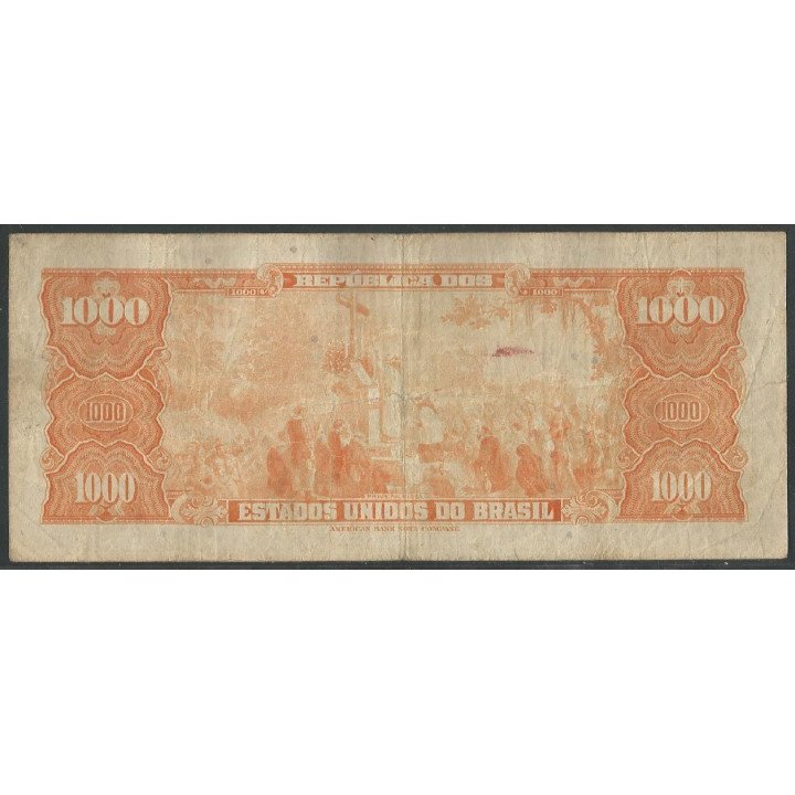 Brasil 1.000 Cruzeiros ND1961 P173a reverso