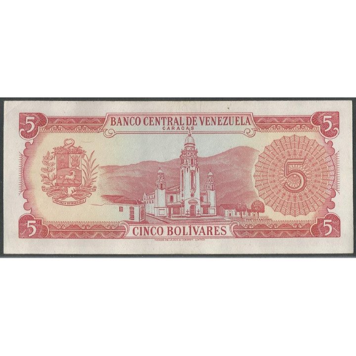 Venezuela 5 Bolivares 11 Abr 1972 R 7 Dig P50f reverso