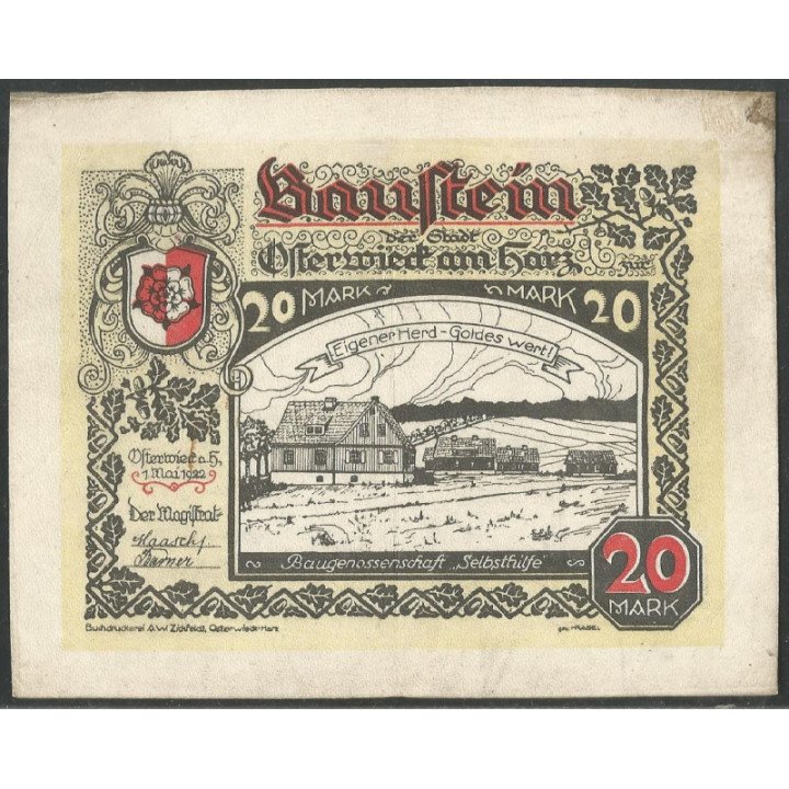 Alemania - Osterwieck 20 Mark 1 May 1922