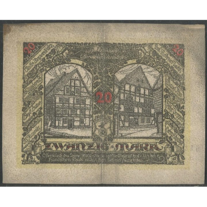 Alemania - Osterwieck 20 Mark 1 May 1922 reverso