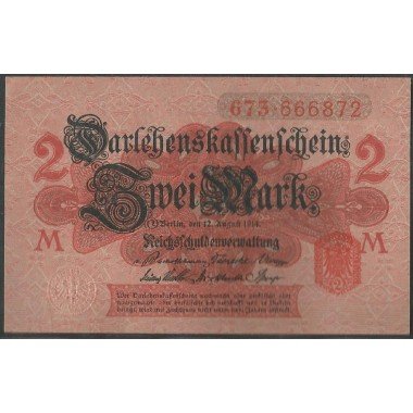 Alemania, 2 Mark 12 Ago 1914 P54