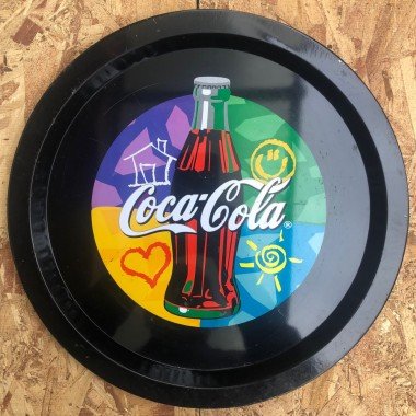 Bandeja Metálica Coca-Cola Botella con Grafitis Diametro 33 cm
