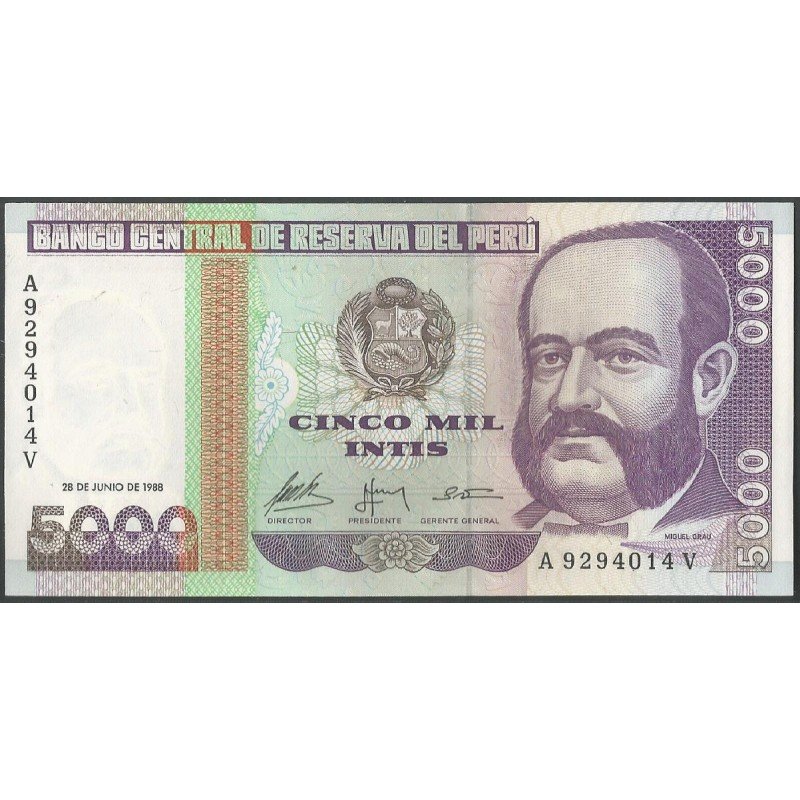 Peru, 5.000 Intis 28 Jun 1988 P137