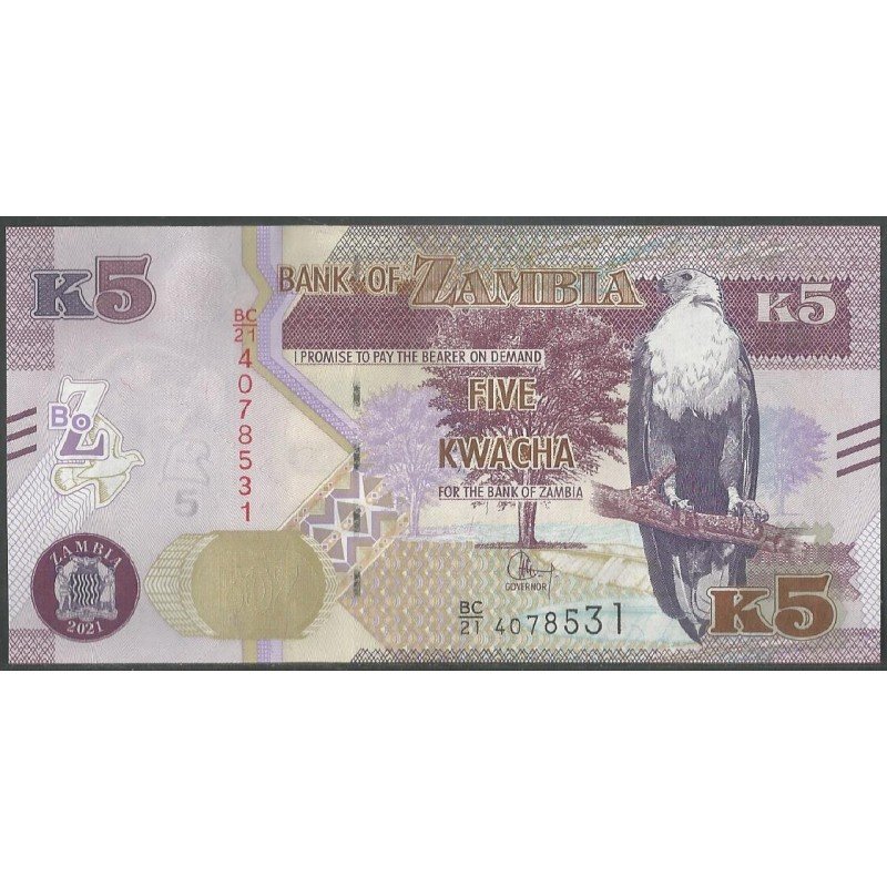 Zambia, 5 Kwacha 2021 P57d