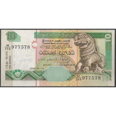 Sri Lanka, 10 Rupias 10 Abr 2004 P108c