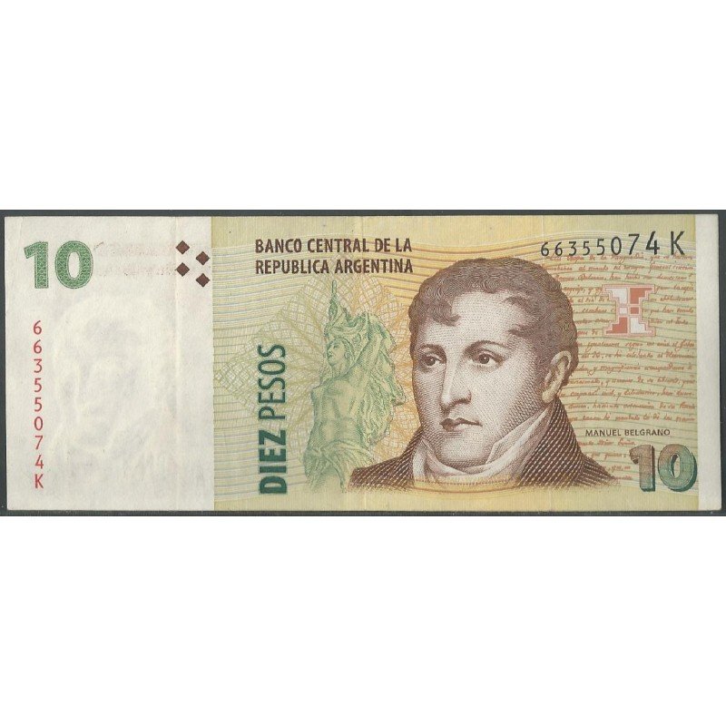 Argentina, 10 Pesos ND2003 Serie K P354a