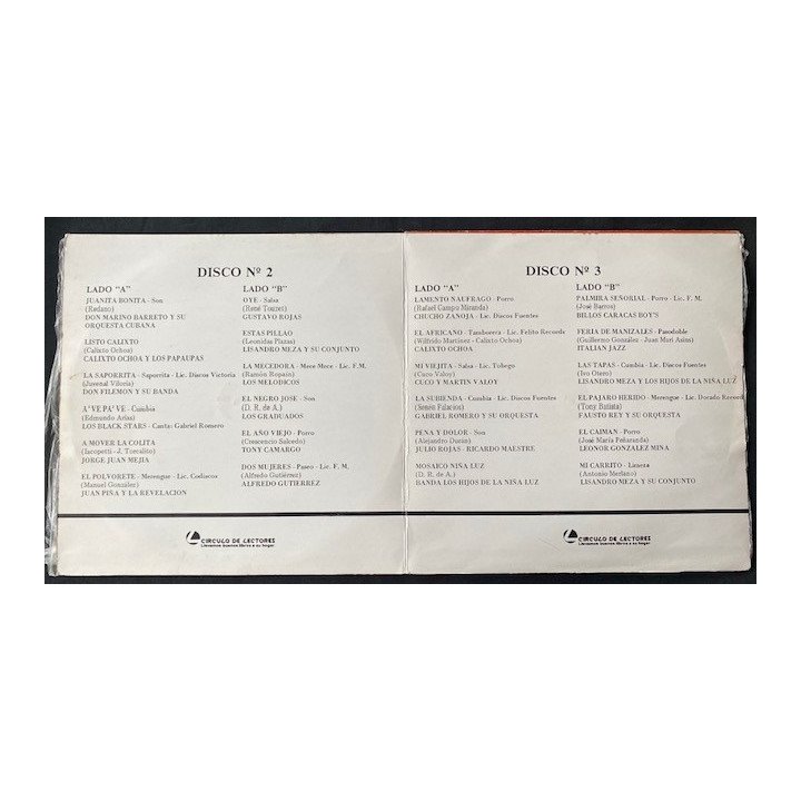 Selecciones Circulo de la musica Bailable (3 Vinilos)- Colombia reverso