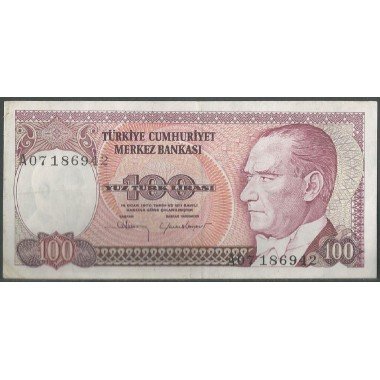 Turkya, 100 Liras L1970 (1984) P194b