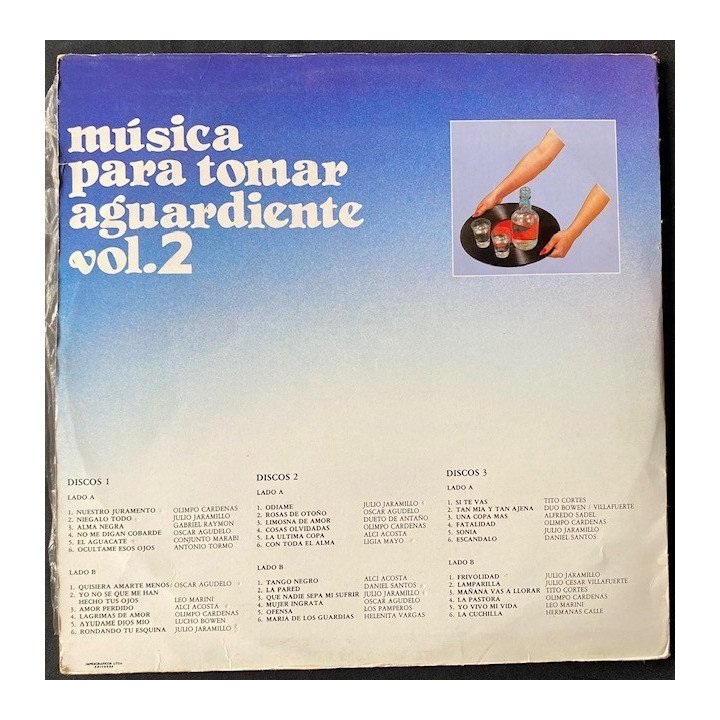 Musica para tomar aguardiente Volumen 2 (3 Vinilos)- Colombia reverso