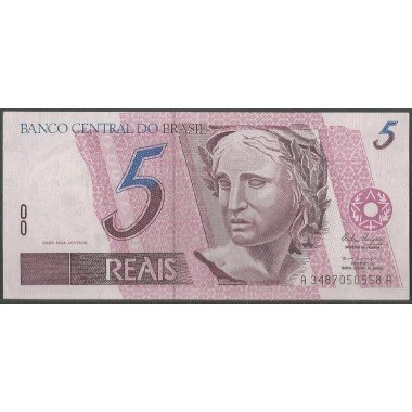 Brasil, 5 Reales ND1994-7 Firma 34 P244d